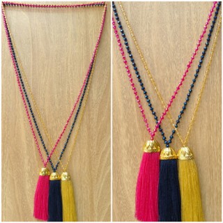 golden bronze caps tassels pendant necklace beads crystal wholesale price